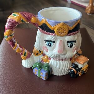 VTG 3D Nutcracker Hand painted Embossed Ceramic Mug By Alco
